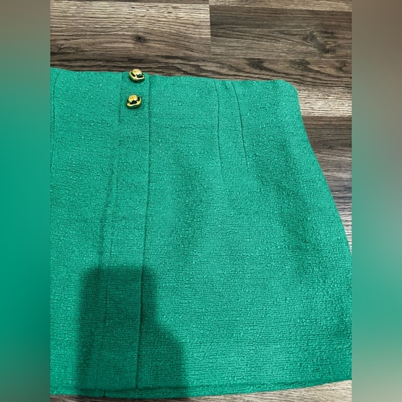 Zara Vibrant Green Pencil Skirt mini short high waste bold luxury Hollywood - Picture 4 of 15